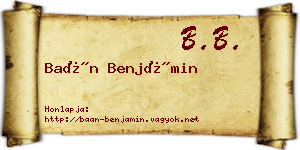 Baán Benjámin névjegykártya