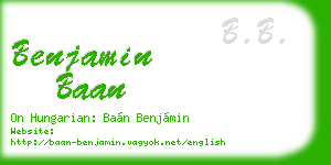 benjamin baan business card